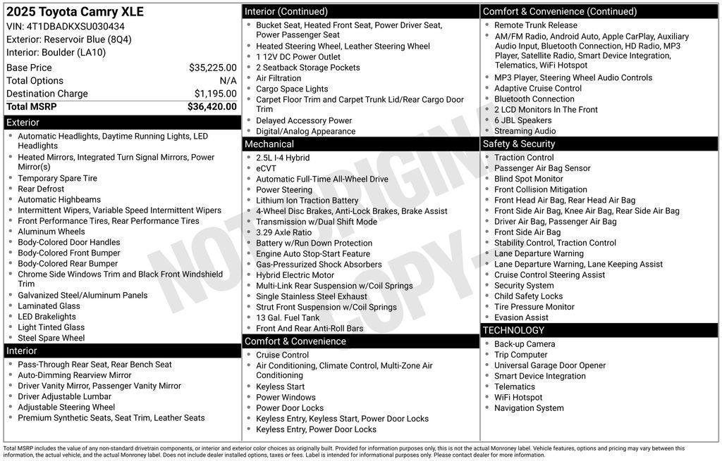 used 2025 Toyota Camry car, priced at $40,500