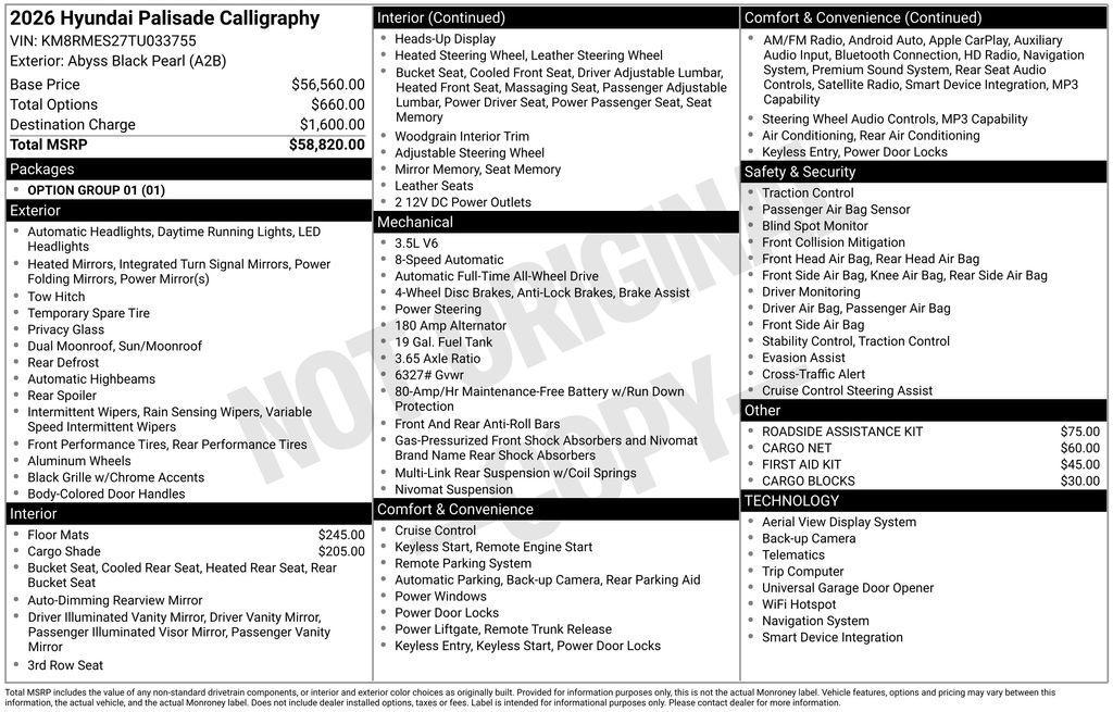 new 2026 Hyundai Palisade car, priced at $54,396