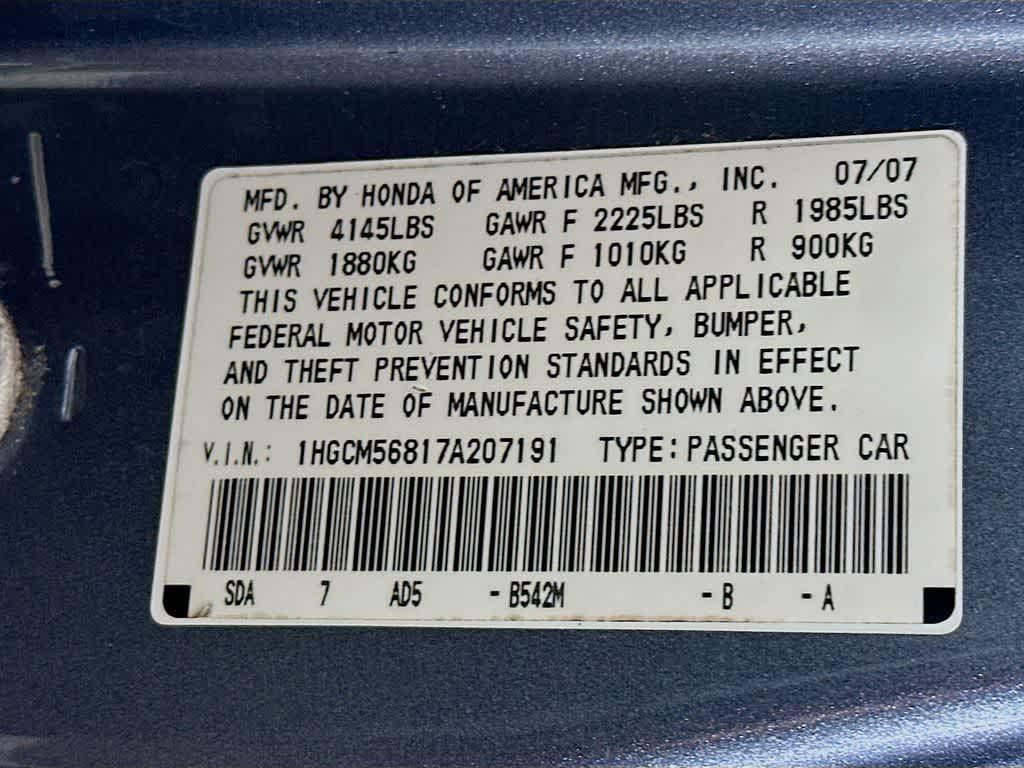 used 2007 Honda Accord car, priced at $6,499
