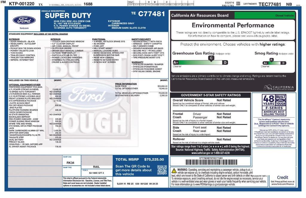 new 2026 Ford F-250 car, priced at $66,894