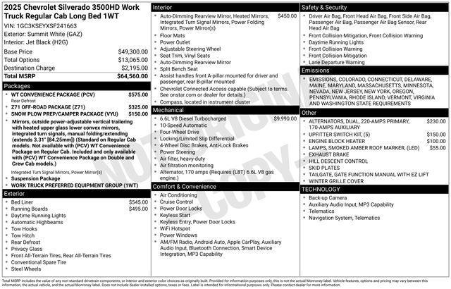 new 2025 Chevrolet Silverado 3500 car, priced at $60,999