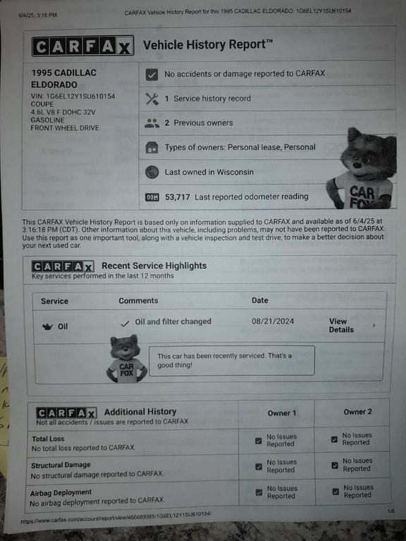 used 1995 Cadillac Eldorado car, priced at $9,995