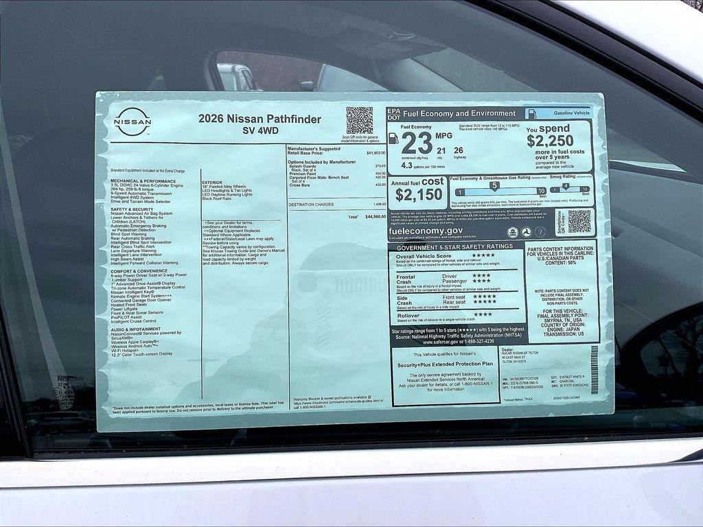 new 2026 Nissan Pathfinder car, priced at $39,037
