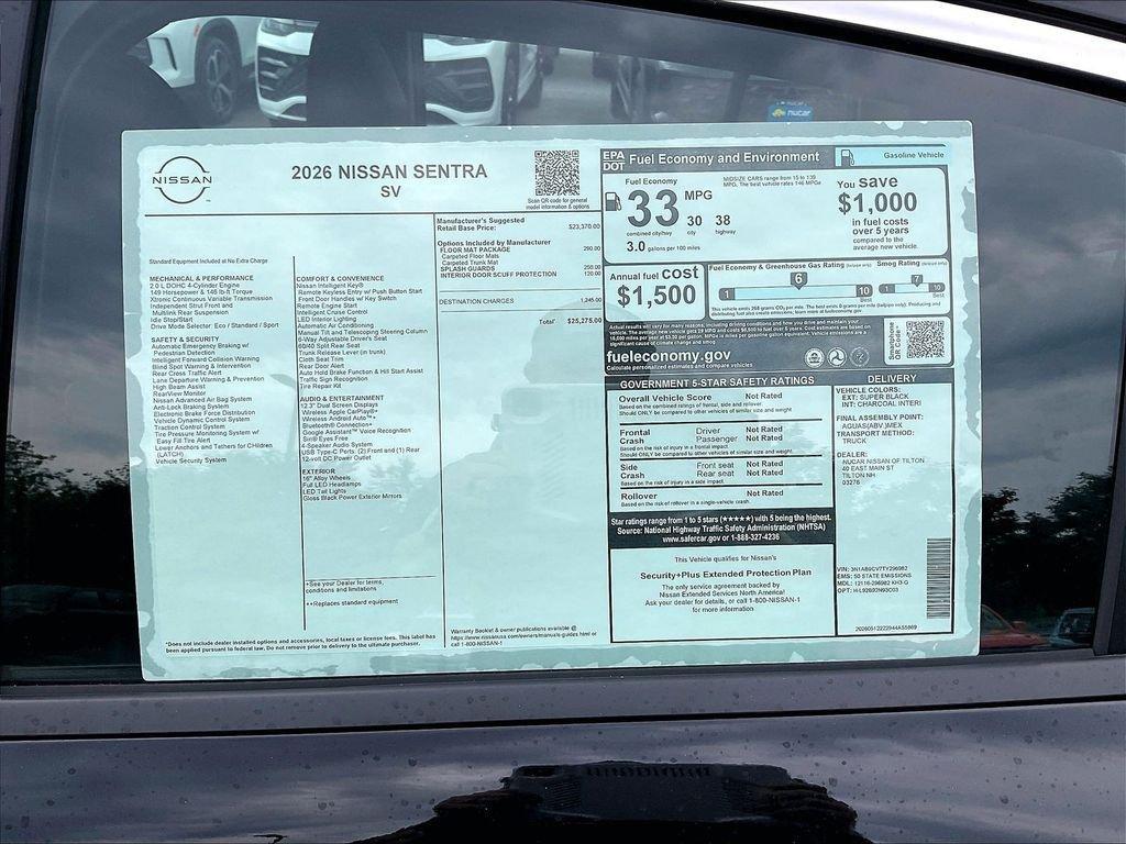 new 2026 Nissan Sentra car, priced at $24,527