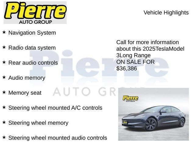 used 2025 Tesla Model 3 car, priced at $36,586