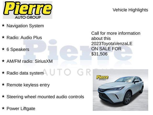 used 2023 Toyota Venza car, priced at $31,706