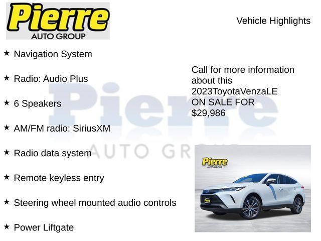 used 2023 Toyota Venza car, priced at $30,186