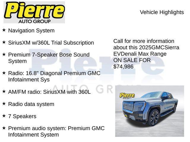 used 2025 GMC Sierra EV car, priced at $75,186