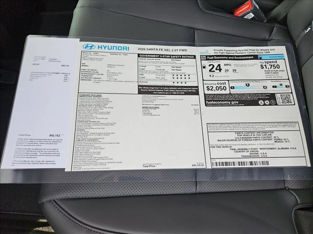 new 2026 Hyundai Santa Fe car, priced at $38,552