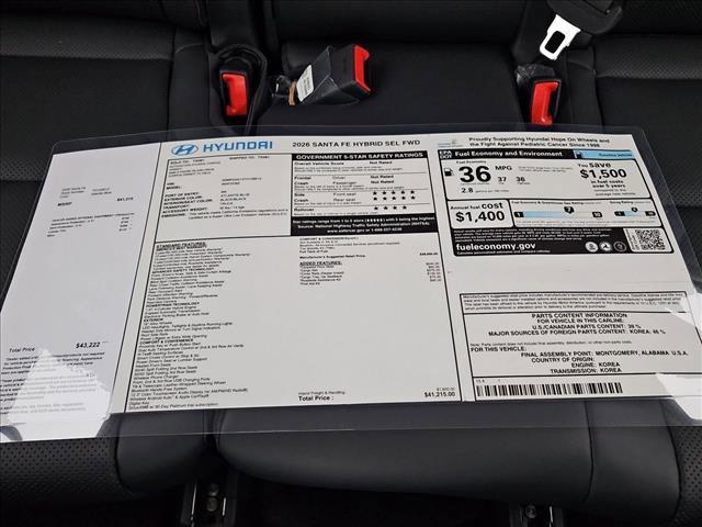 new 2026 Hyundai Santa Fe car, priced at $40,111