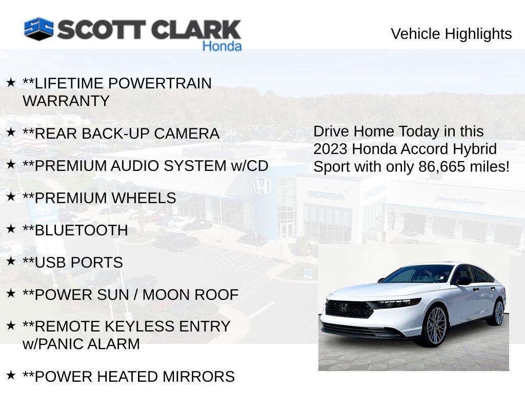used 2023 Honda Accord Hybrid car, priced at $23,995