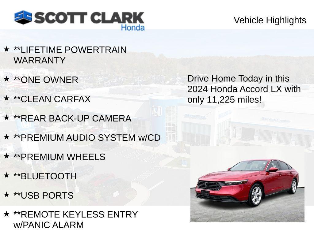 used 2024 Honda Accord car, priced at $23,916