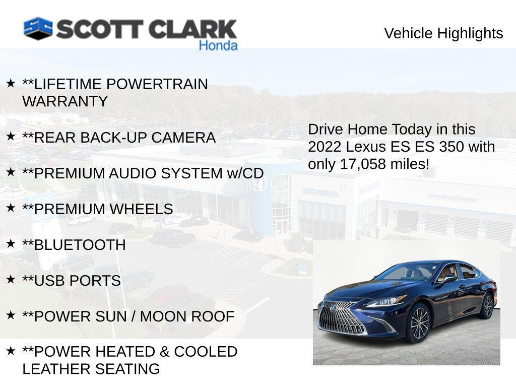 used 2022 Lexus ES 350 car, priced at $34,913