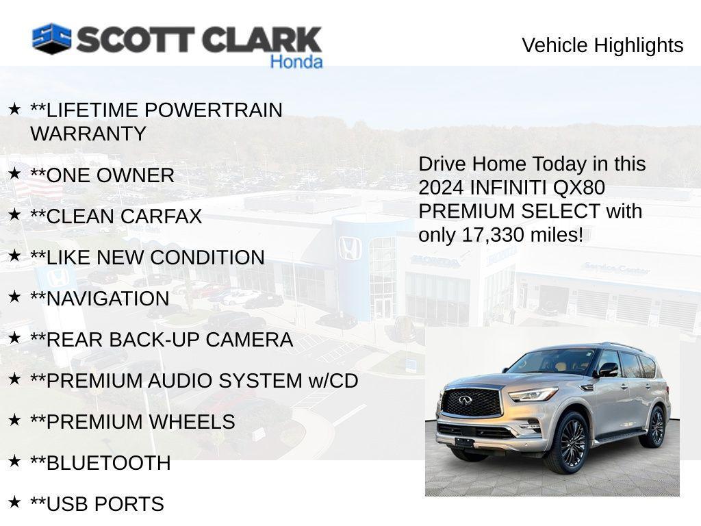used 2024 INFINITI QX80 car, priced at $52,995