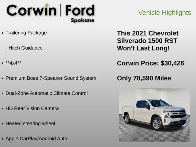 used 2021 Chevrolet Silverado 1500 car, priced at $30,426
