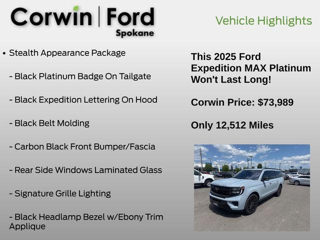 used 2025 Ford Expedition Max car, priced at $73,989