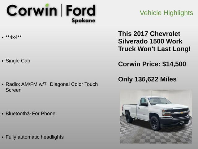 used 2017 Chevrolet Silverado 1500 car, priced at $14,500