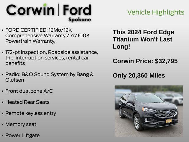 used 2024 Ford Edge car, priced at $32,995