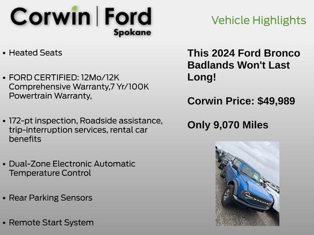 used 2024 Ford Bronco car, priced at $49,989