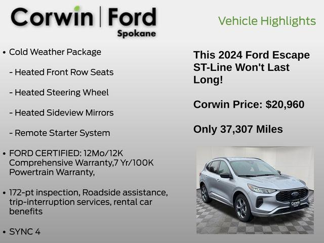 used 2024 Ford Escape car, priced at $20,960