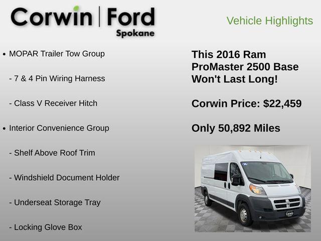 used 2016 Ram ProMaster 2500 car, priced at $22,459