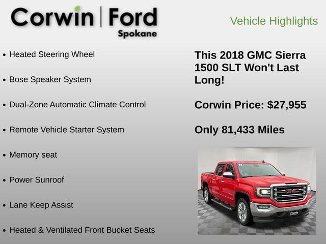 used 2018 GMC Sierra 1500 car, priced at $27,955