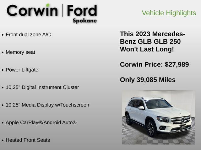 used 2023 Mercedes-Benz GLB 250 car, priced at $27,989