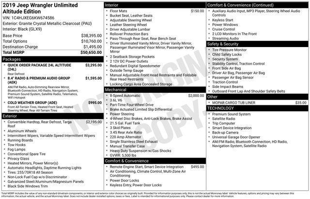 used 2019 Jeep Wrangler Unlimited car, priced at $26,989