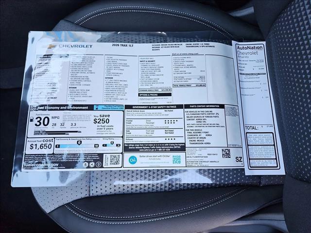 new 2026 Chevrolet Trax car, priced at $25,076