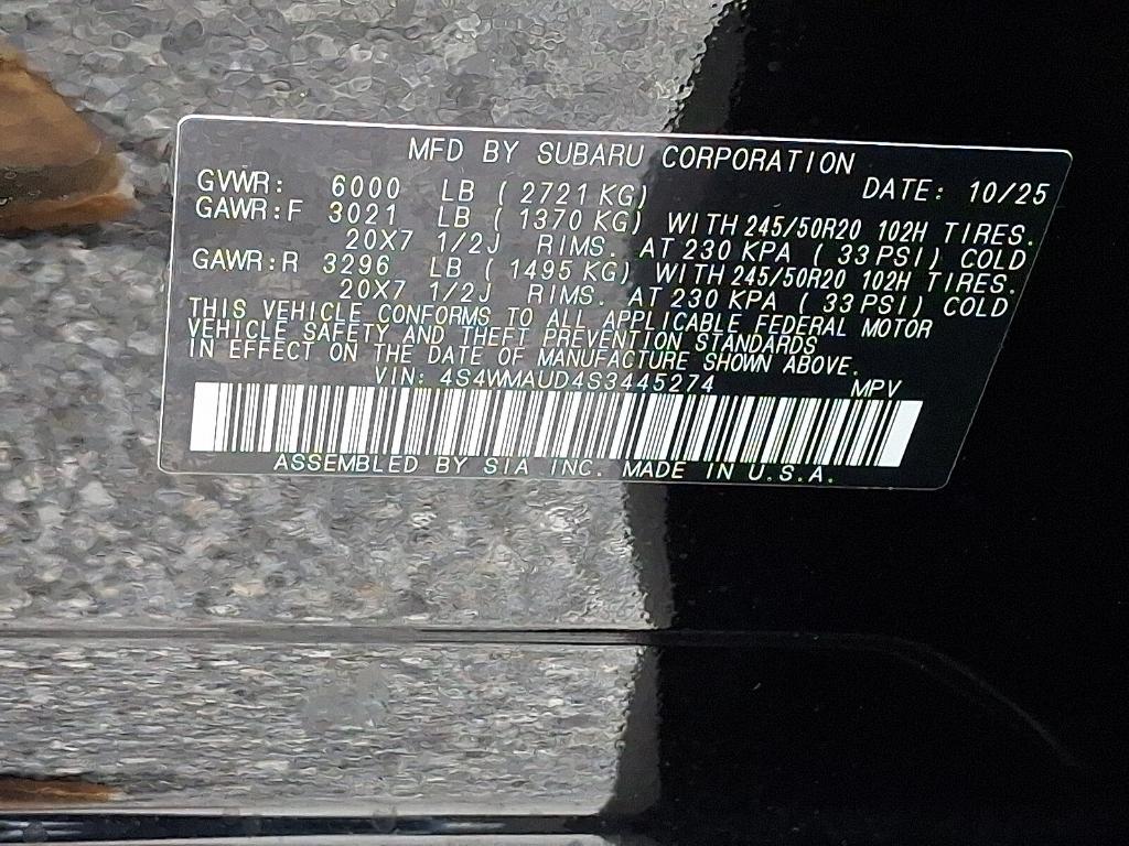 new 2025 Subaru Ascent car, priced at $49,010