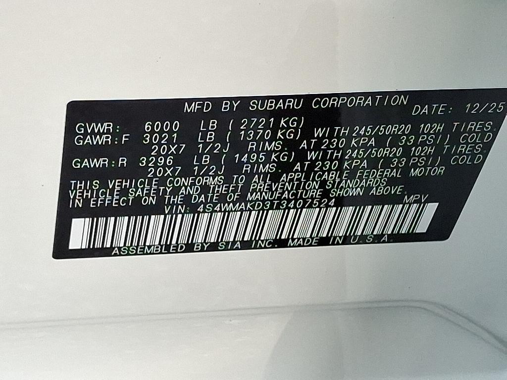 new 2026 Subaru Ascent car, priced at $49,760