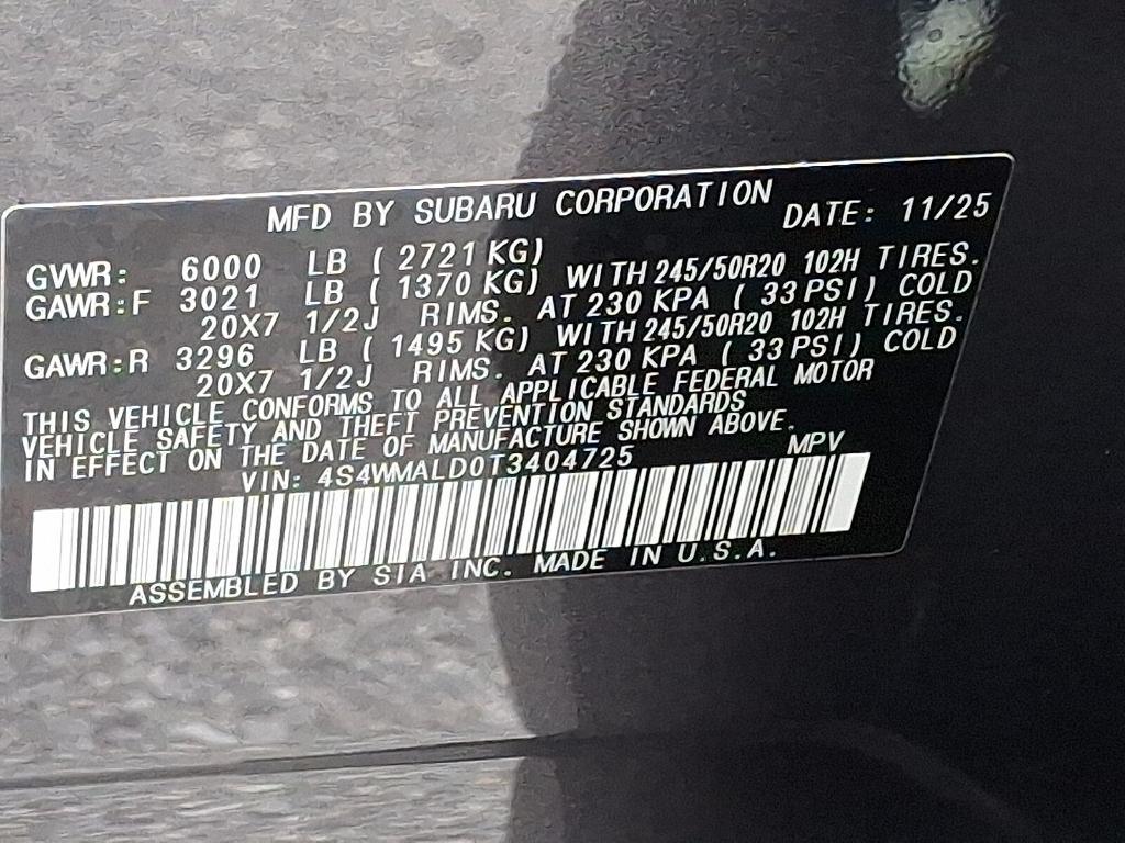 new 2026 Subaru Ascent car, priced at $50,656