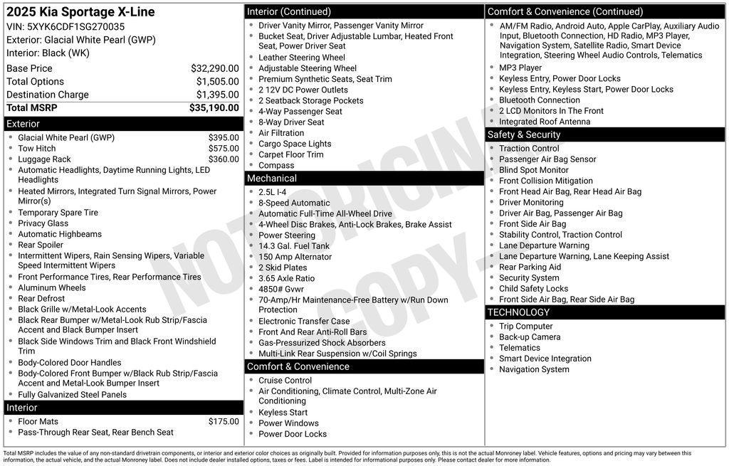 used 2025 Kia Sportage car, priced at $32,000