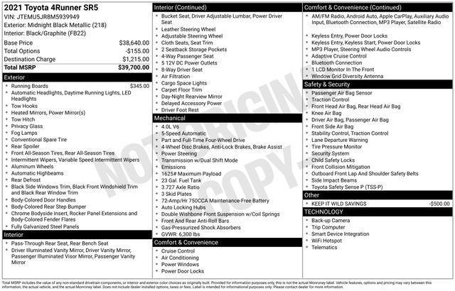used 2021 Toyota 4Runner car, priced at $30,491