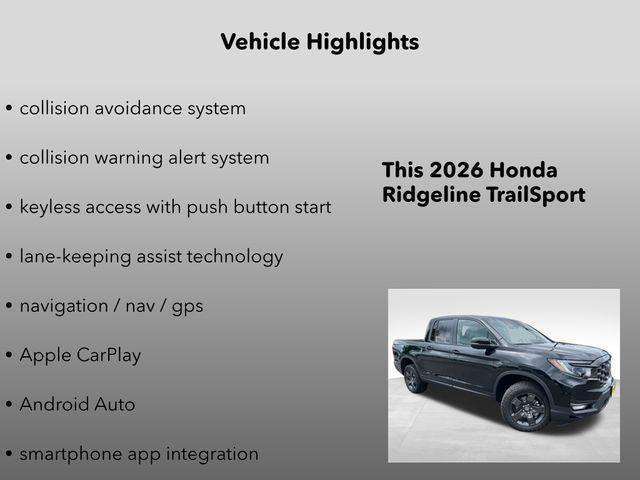 new 2026 Honda Ridgeline car, priced at $47,690