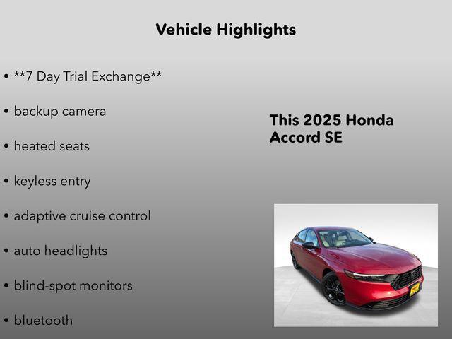 new 2025 Honda Accord car, priced at $27,195