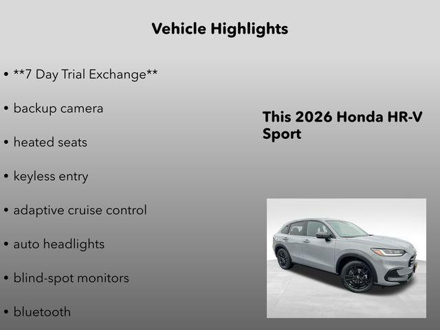 new 2026 Honda HR-V car, priced at $28,995