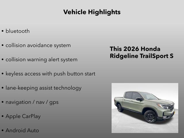 new 2026 Honda Ridgeline car, priced at $47,645