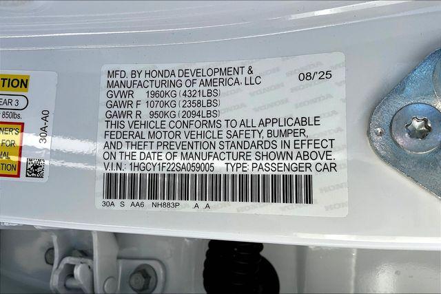 new 2025 Honda Accord car, priced at $26,455