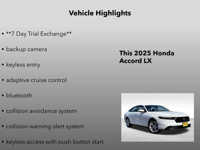 new 2025 Honda Accord car, priced at $26,455