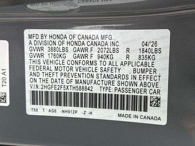 new 2026 Honda Civic car, priced at $28,545