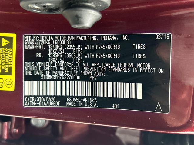 used 2016 Toyota Highlander car, priced at $16,888