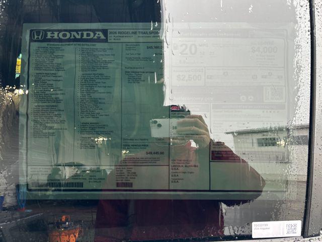 new 2026 Honda Ridgeline car, priced at $47,945