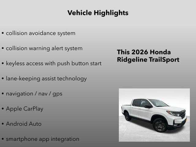 new 2026 Honda Ridgeline car, priced at $47,945