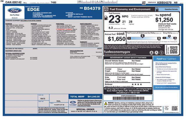 used 2019 Ford Edge car, priced at $18,499