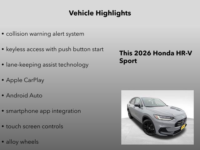 new 2026 Honda HR-V car, priced at $30,905