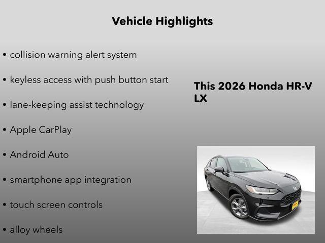 new 2026 Honda HR-V car, priced at $29,150