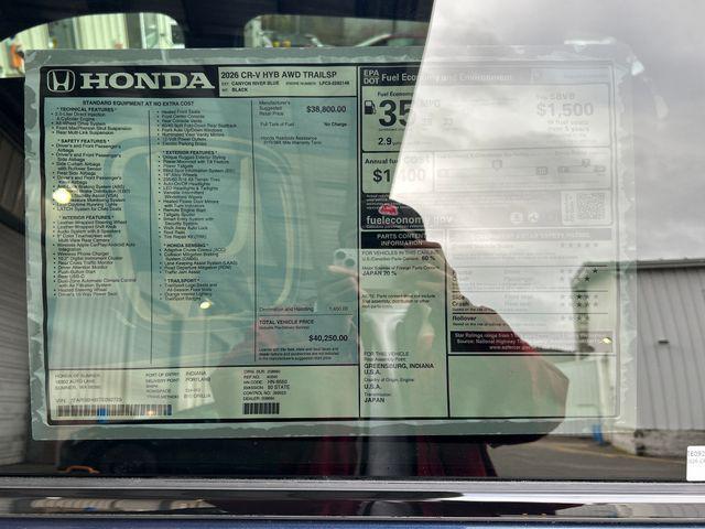 new 2026 Honda CR-V Hybrid car, priced at $40,250