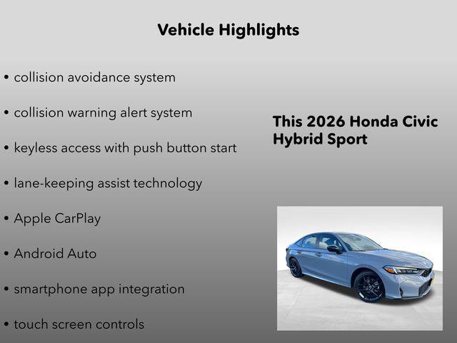 new 2026 Honda Civic Hybrid car, priced at $30,445