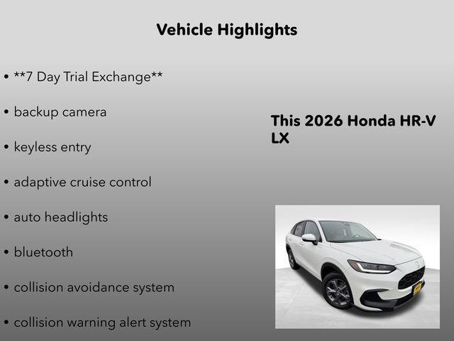 new 2026 Honda HR-V car, priced at $29,105